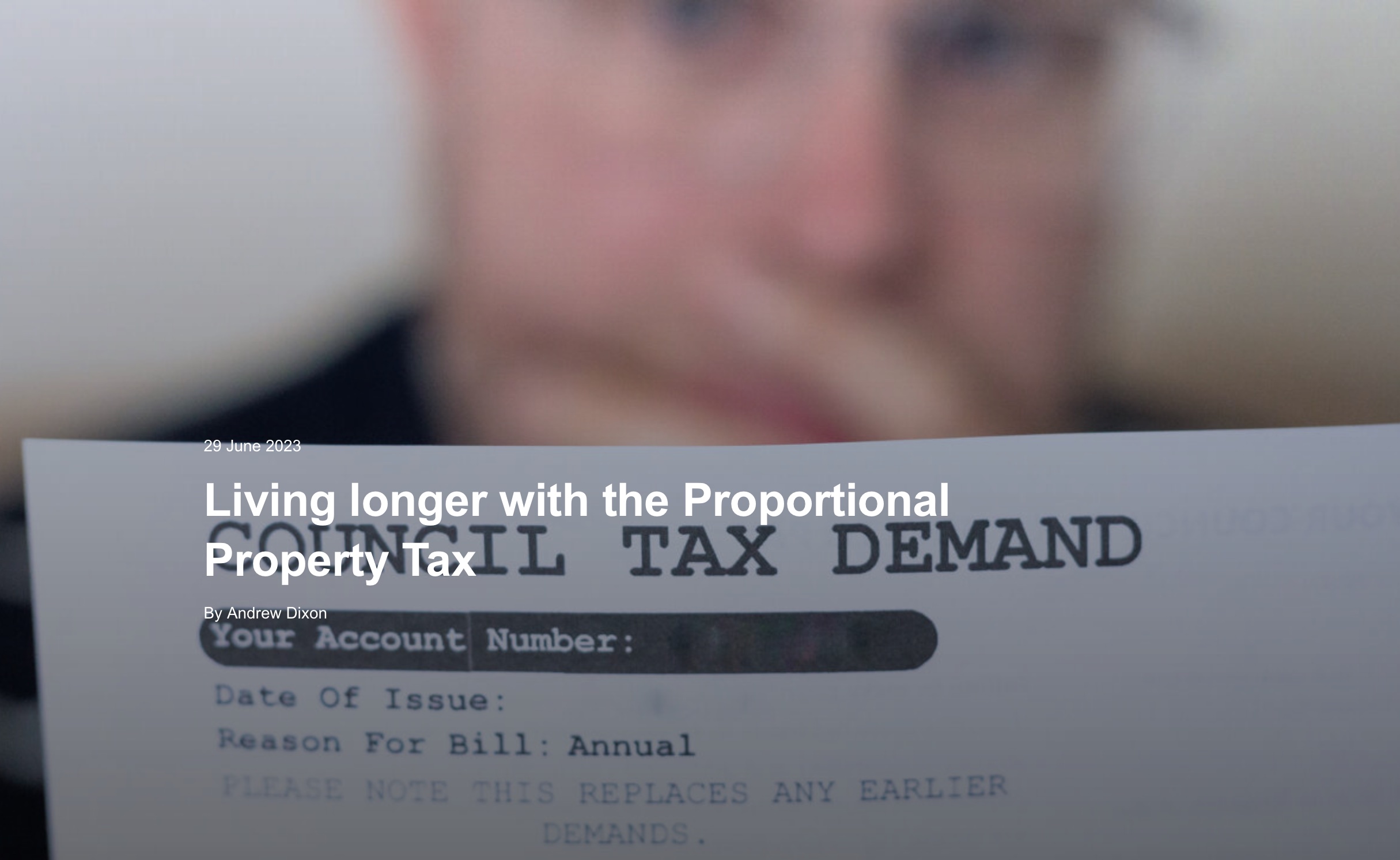 Andrew Dixon Living longer with the Proportional Property Tax